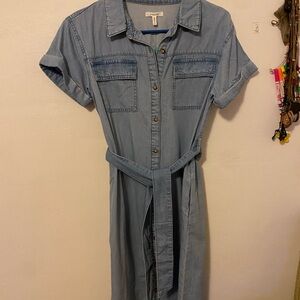 Maurices Light Blue Denim Midi Dress